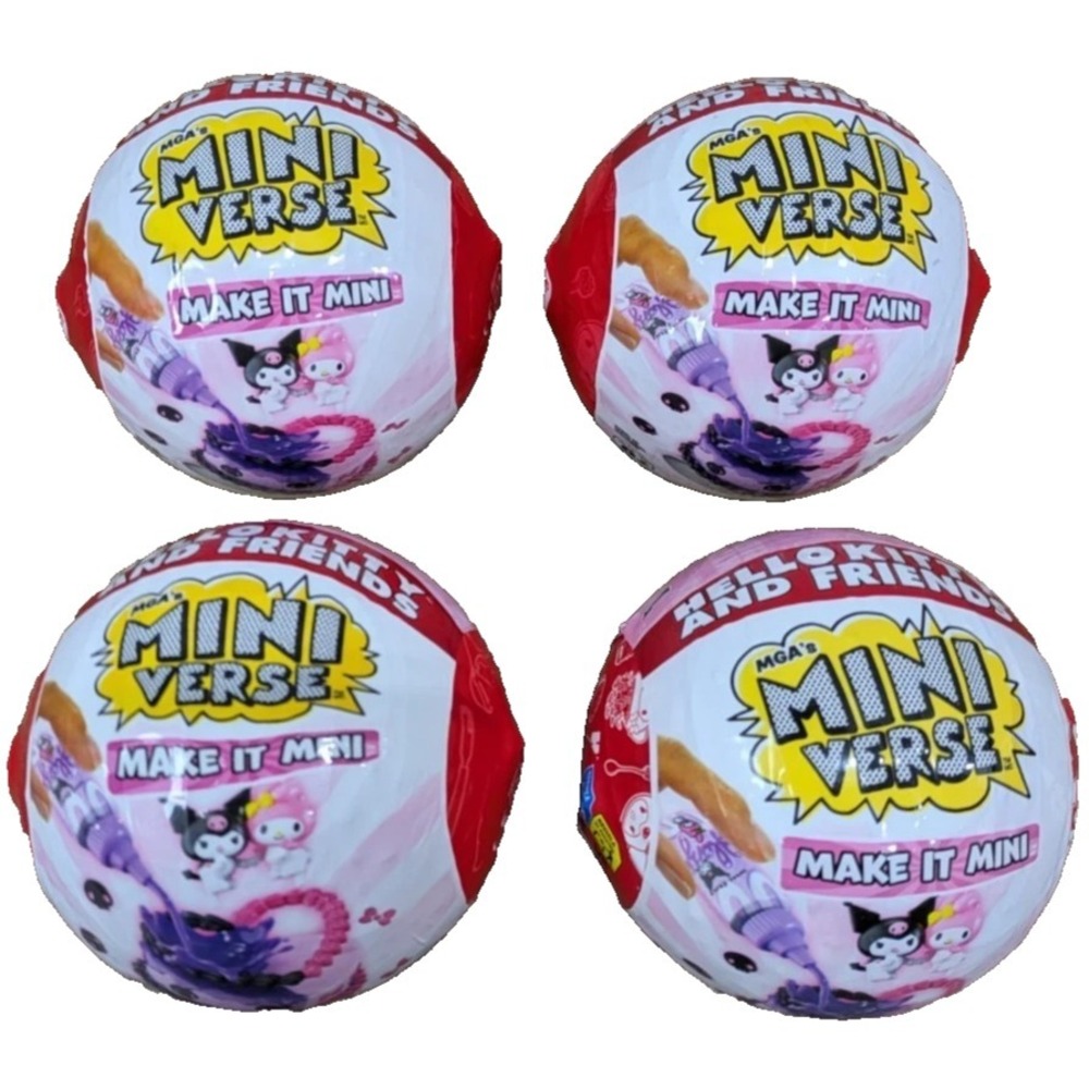 Lot of 4 Miniverse Make it Mini Hello Kitty And Friends Series 2 Capsules